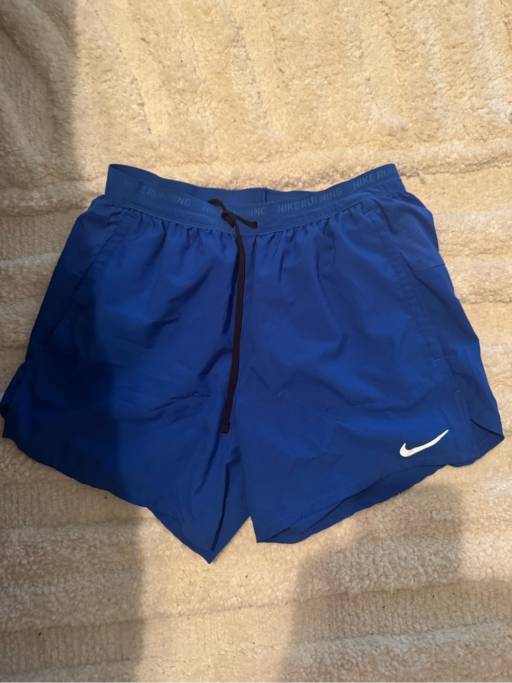 Nike Men's Royal Blue Athletic Shorts with White Swoosh